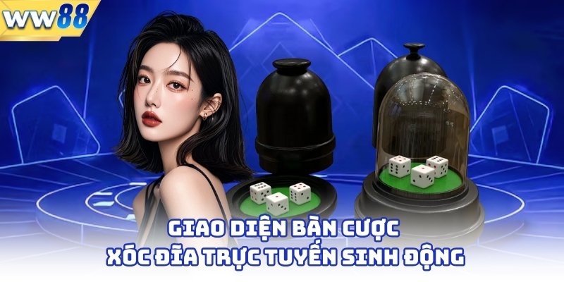 Giao diện bàn cược xóc đĩa trực tuyến sinh động